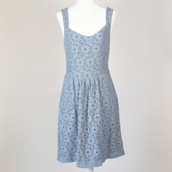 Anthropologie Deletta Silverfield Blue Sweetheart Dress w/ Cut Out Size S, Small - Picture 2 of 12